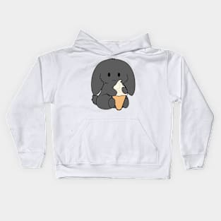 Black Bunny Ice Cream Kids Hoodie